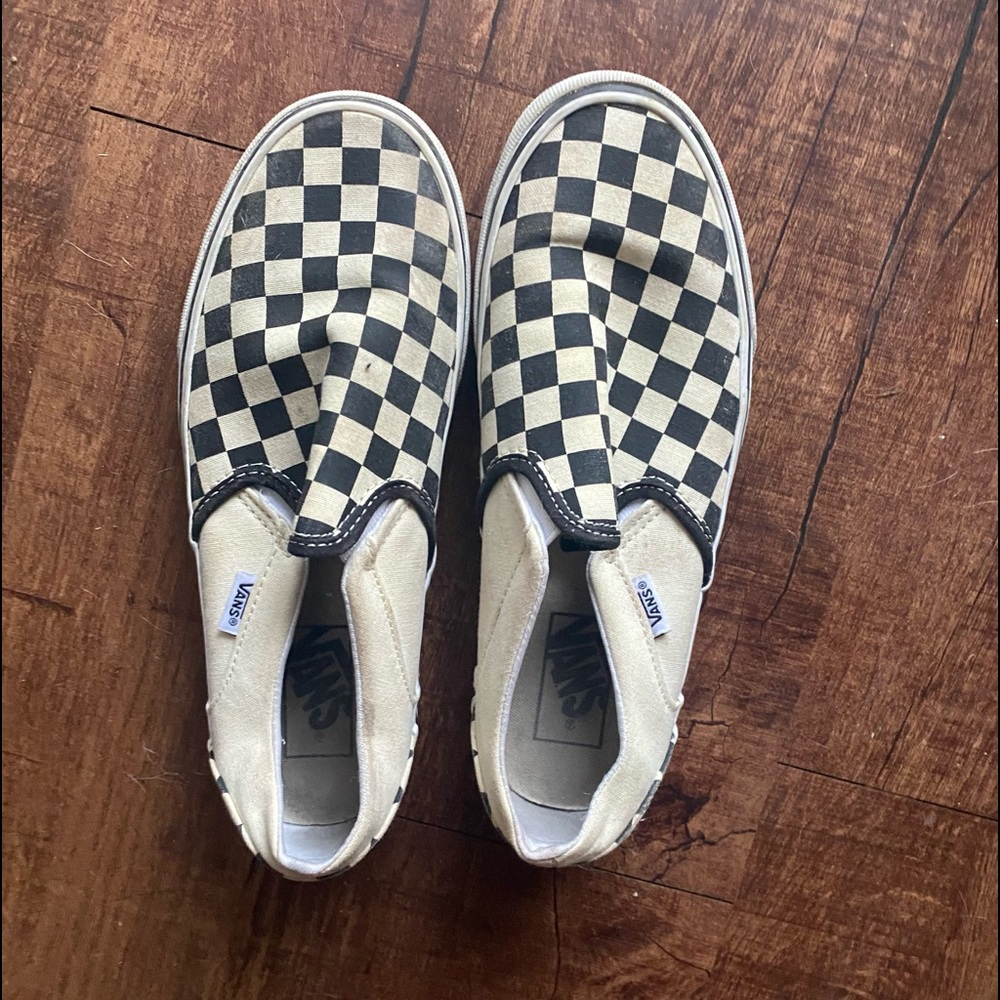 Vans Checkered Slip Ons Womens 8